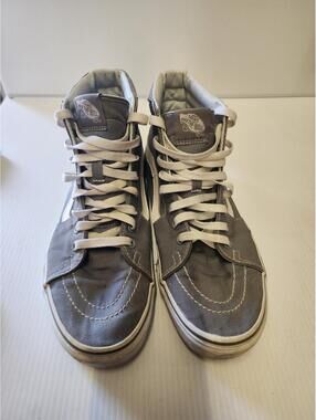 Vans Sk8-Hi Gray and White High Top Sneakers Size 8.5m 10w